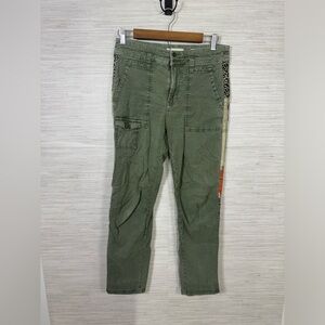 Anthropologie Green Patchwork The Wanderer Pants Size 26